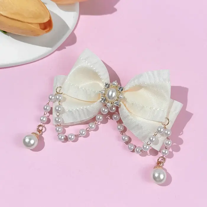 Pinces à cheveux nœud en strass pour femmes et filles