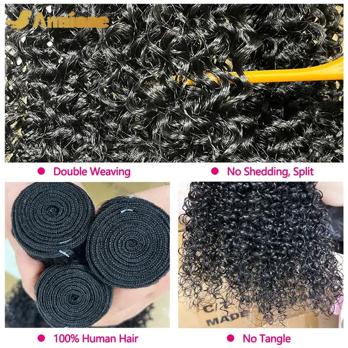 26 26 26 Curly Wave Bundles 12A Raw Bouclées Tissage Cheveux Humain Pour Femme Tissage Cheveux Humai