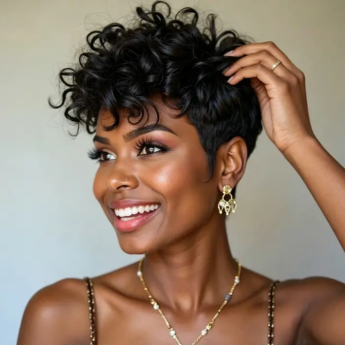 Perruque Pixie Cut, densité 180%, cheveux raides de 6 pouces, bonnet en filet rose, cheveux humains