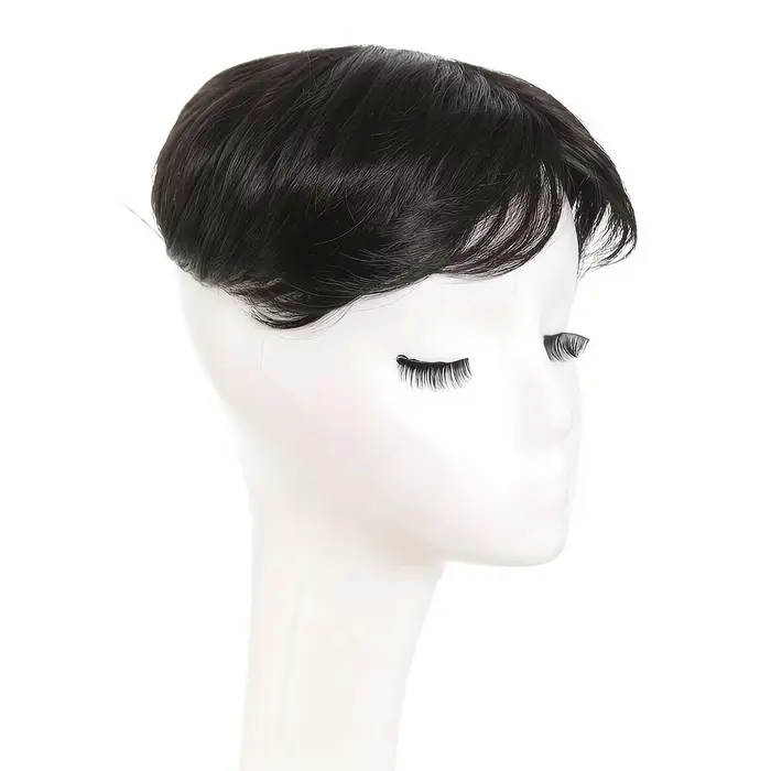 Perruque synthétique courte et droite noire pour homme