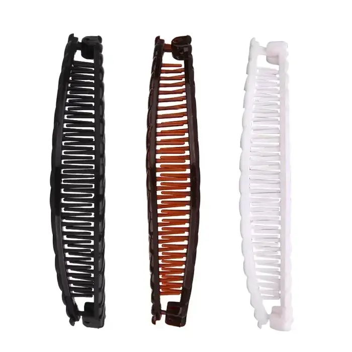 Pince à cheveux banane Vintage de couleur unie pour femmes et filles