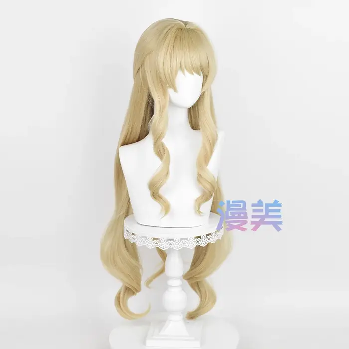 Fontaine Navia Cosplay perruque 95 cm lin or vague cheveux résistant à la chaleur synthétique cuir chevelu perruques
