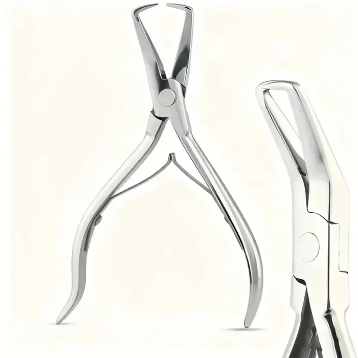 Outil de pose d'extensions capillaires 5,5 pouces, Pince argentée pour retirer les micro-anneaux, Ou
