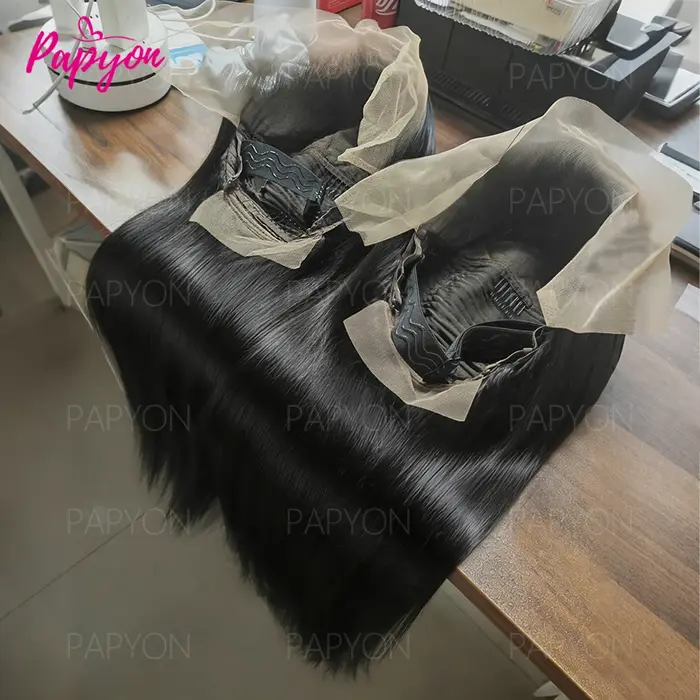 200% Density 30 Pouces Lisse Perruques Cheveux Humains 13X6 Perruque Brazilian   HD Transparent Lace