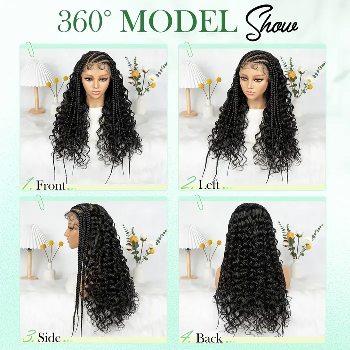 Cornrow – perruque Lace Front Wig synthétique tressée