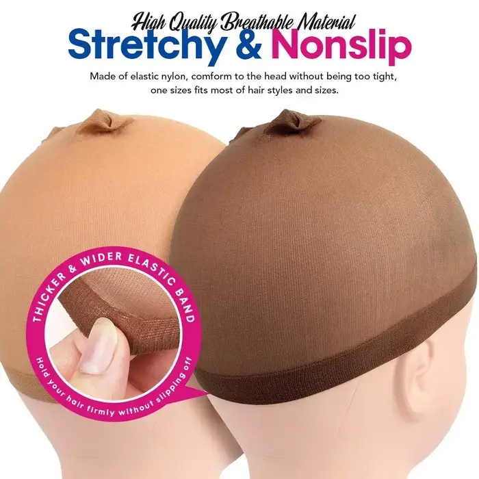 Bonnet de perruque, 6 bonnets de bas de haute qualité pour perruques, bonnets en nylon extensibles pour femmes, filles et enfants