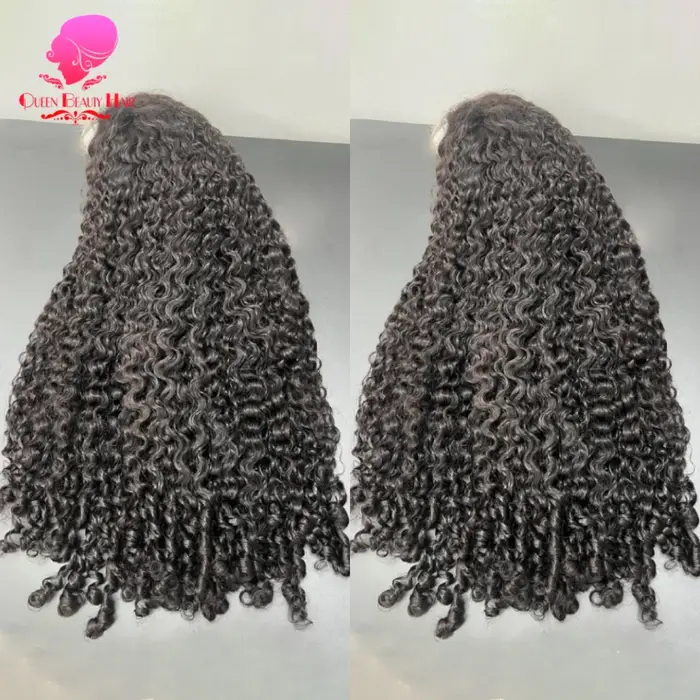 Perruque de cheveux bouclés birmans bruts pleine 13x4 13x6 perruque frontale en dentelle cheveux hum