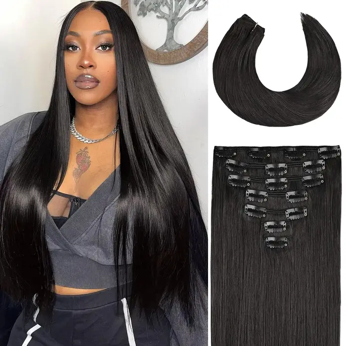 Extensions de cheveux à clips de 18/20/22 pouces