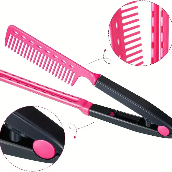 Peigne à cheveux droit en forme de V
