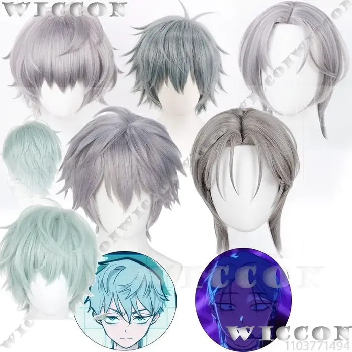 Jusqu'à l'anime Alien scène Cosplay accessoire nouvelle perruque argent gris cheveux hommes idole