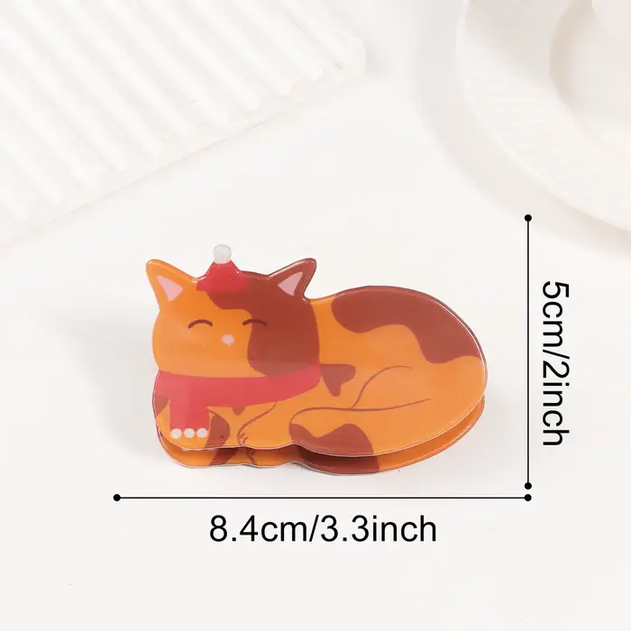 Pinces à cheveux en acrylique, nouvelle série de noël, chaton mignon, flocon de neige, pinces à chev