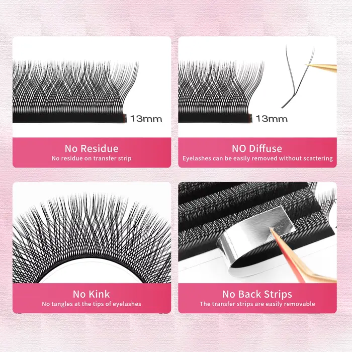 XIUSUZAKI L/LU/M Curl YY 3D 4D 5D W Extensions de cils doux naturel W
