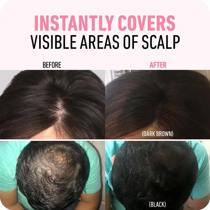 Poudre de ligne de cheveux imperméable instantanée naturelle