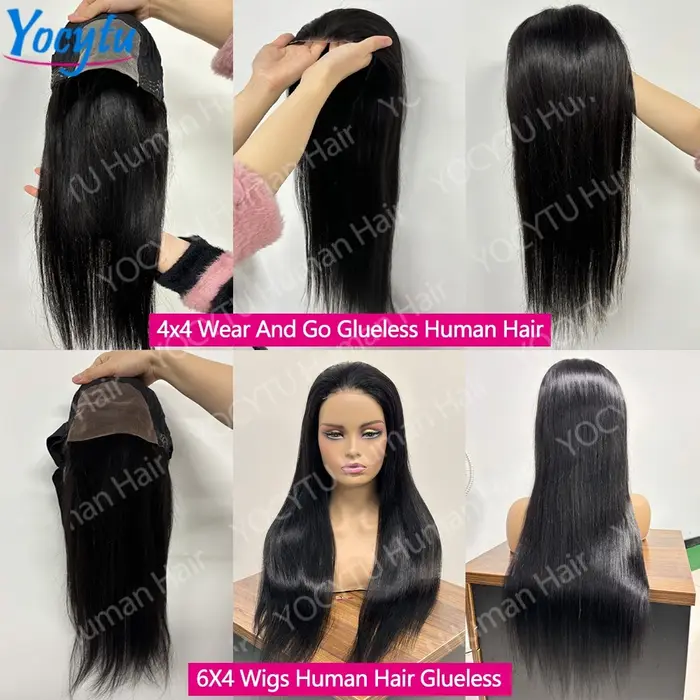 30 Pouces Perruques Cheveux Humains Perruques Cheveux Humains Sans Colle Droites Perruques Frontales