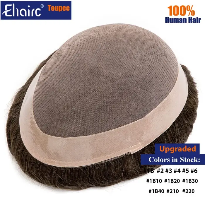 Prothèse capillaire pour hommes Mono perruque pour hommes perruques de cheveux naturels pour hommes