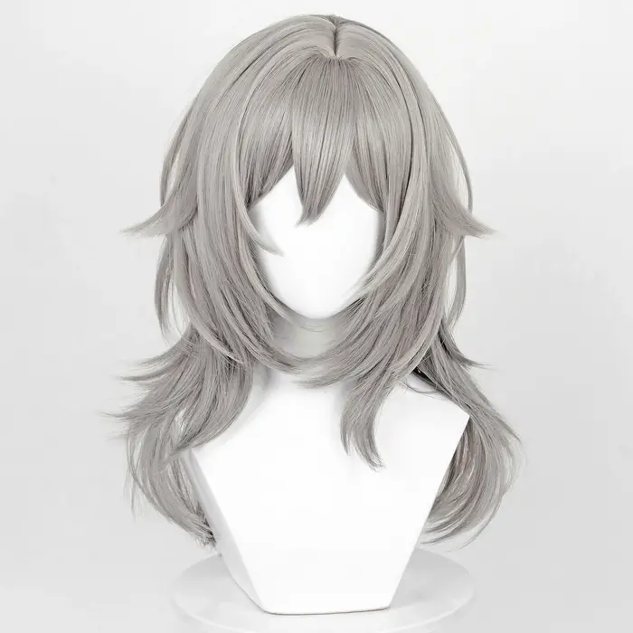 Perruque synthétique grise longue et lisse pour femmes, perruque moelleuse résistante à la chaleur p