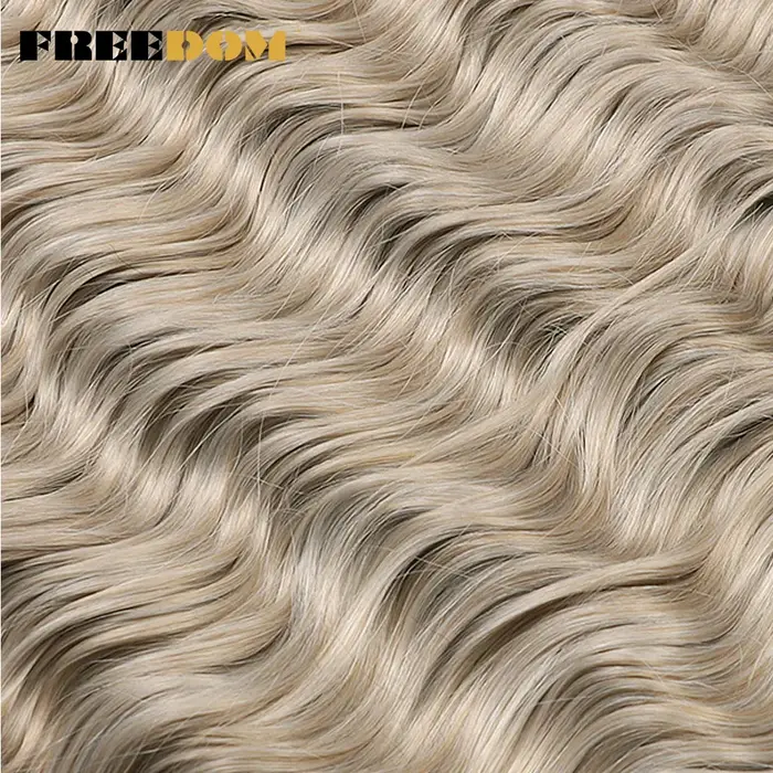 EDOM-Extensions de Cheveux Tressés Synthétiques Bouclés Naturels, Tresses Ondulées, Ombrées, Blondes