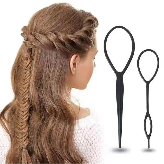 2 pièces/S et créateur de queue de cheval boucle en plastique noir poney Topsy queue pince cheveux a