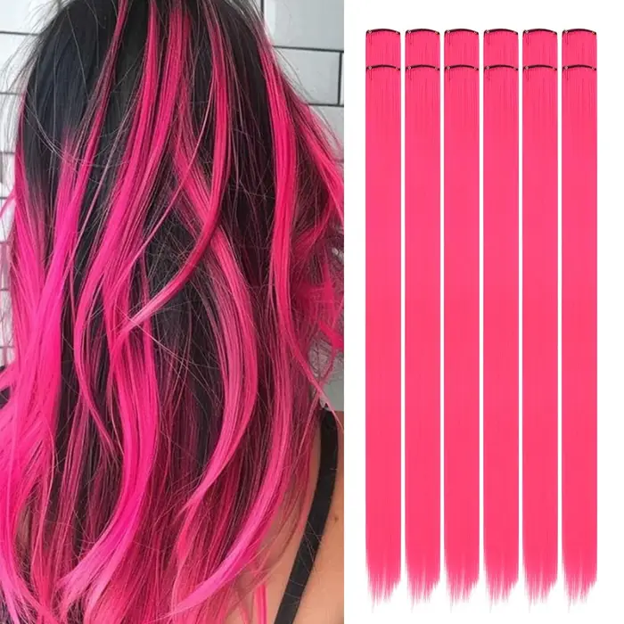 Extensions de cheveux colorés de 22 pouces