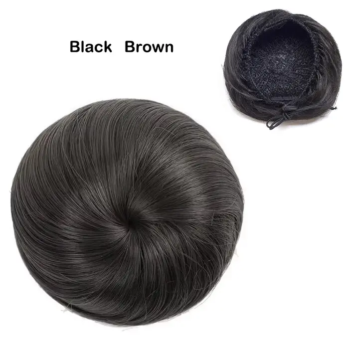 Chouchou Synthétique Lisse et Réglable, Extension de Cheveux, Queue de Cheval