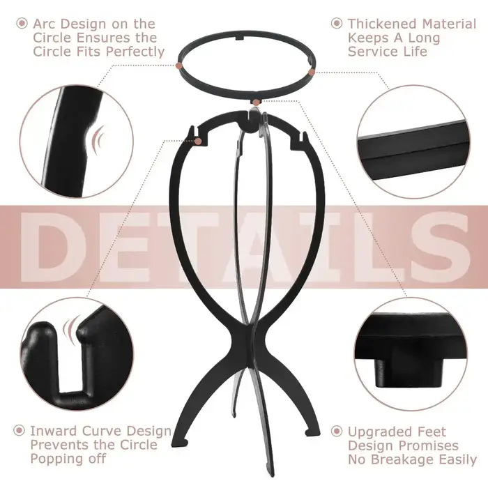 10 pièces support de perruque Durable facile à assembler support de bonnet de perruque Portable en p