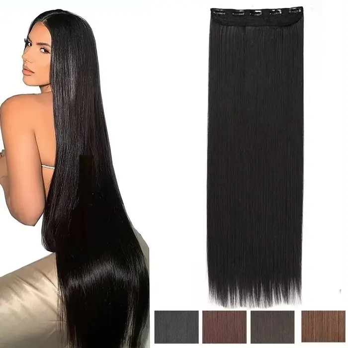 Extension de cheveux synthétiques longs et lisses de 32 pouces/40 pouces