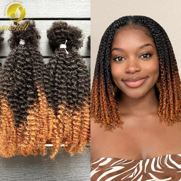 Extensions de cheveux humains bouclés afro ombrés en vrac