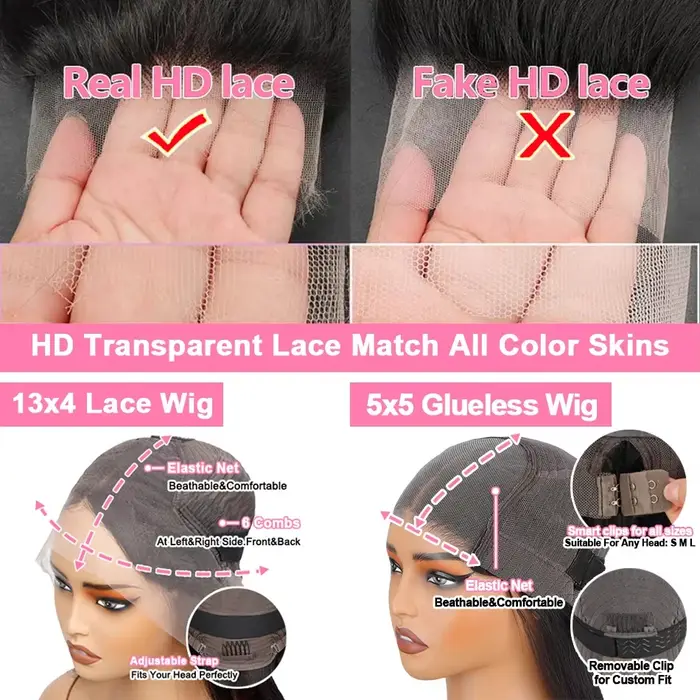 Perruque 1B/99J Highlight en cheveux humains, 13x4 HD Body Wave Lace Frontal, colorée rouge et noir,