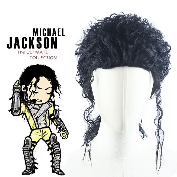 Perruque noire MJ Michael Cosplay