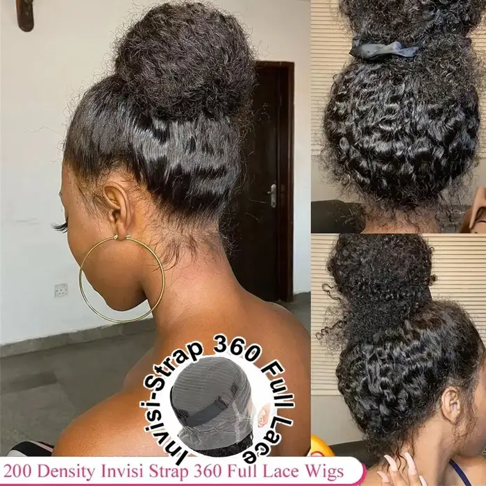 360 HD pleine dentelle bouclés perruques cheveux humains pré-plumés 13x6 13x4 dentelle frontale perr