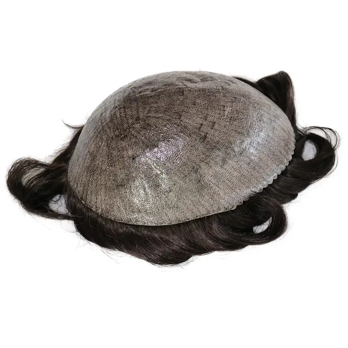 Prothèse capillaire pour homme en cheveux naturels, la moins chère, avec ligne de cheveux naturelle, micro-peau, système complet en peau fine, robuste et durable