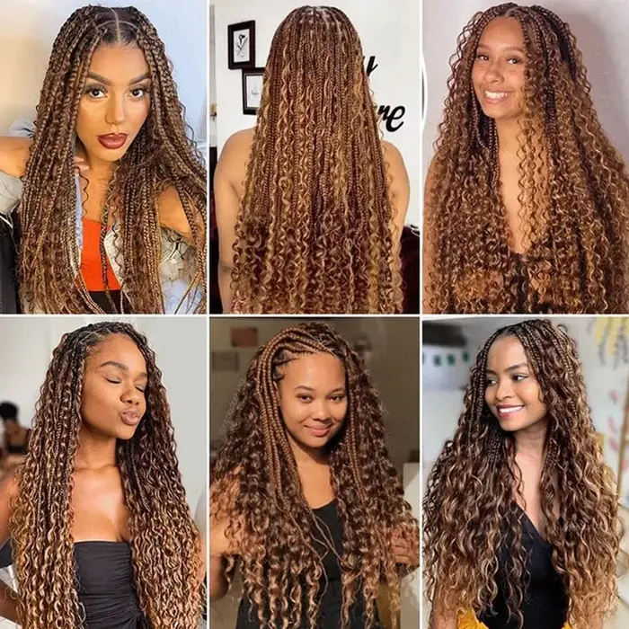 Mèches de cheveux humains Ombré 100g pour tresses bohèmes