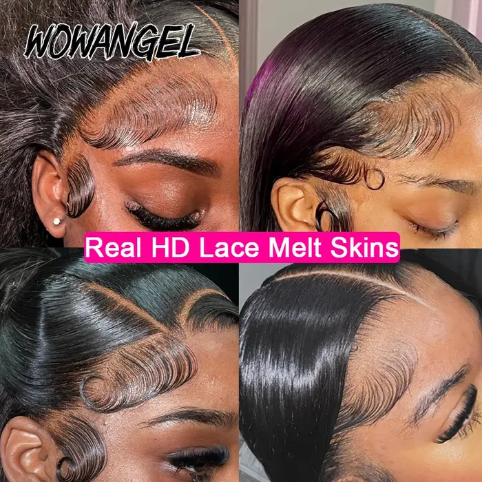 Perruques Lace Front HD 13x6 Wow Angel, Cheveux Humains Remy 250% Body Wave, Perruque à pose rapide