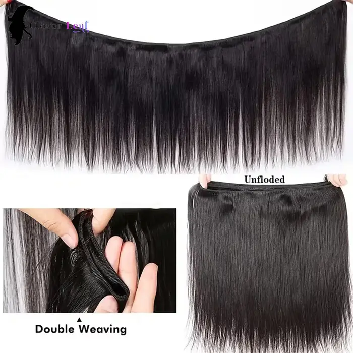 Paquets droits de cheveux humains avec frontal 13x4 paquets de cheveux bruts 100% Extensions de chev