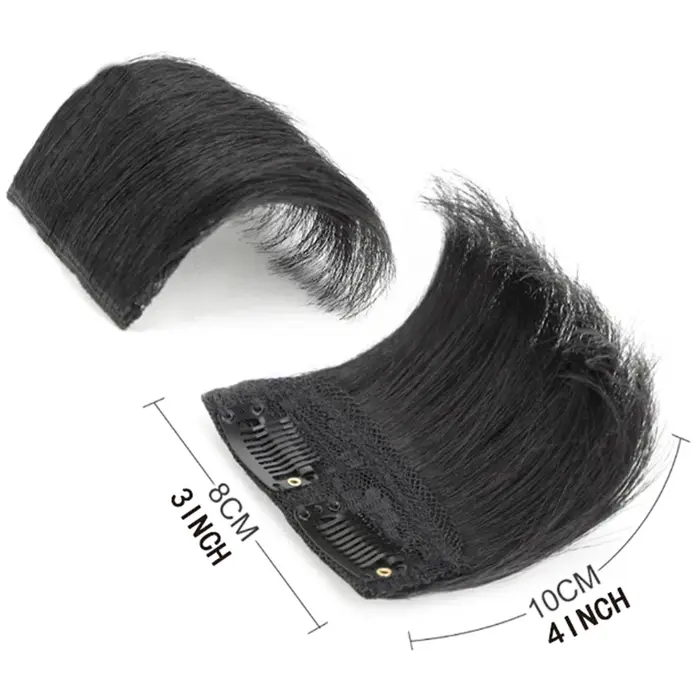 Extension capillaire synthétique courte et lisse, 10cm, doublure de cheveux Invisible, couverture latérale supérieure, postiche pour femmes