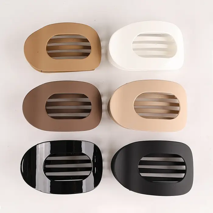 Ensemble de pinces à cheveux circulaires plates avec poignée en bec de canard