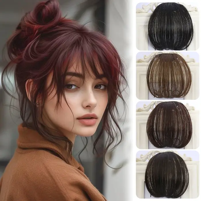 1Pc nouveau synthétique naturel front Ins cheveux fausses franges Air frange perruque femme pièce réel bande dessinée