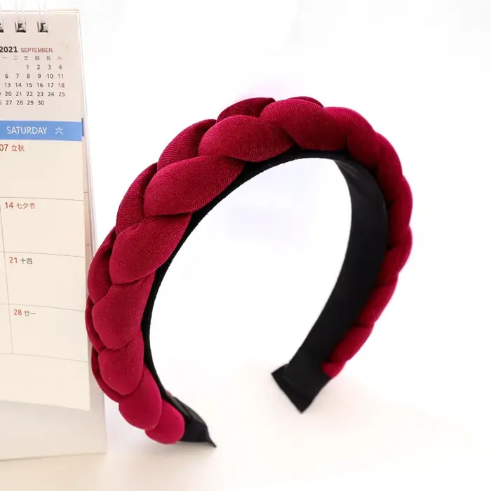 Bandeau tressé en velours pour femmes et filles, accessoires de cheveux