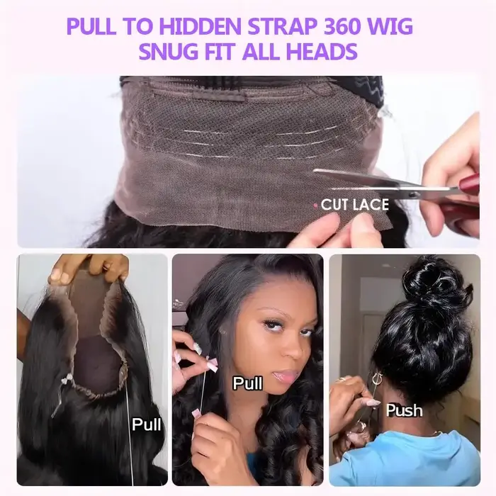 Perruque frontale en dentelle HD 360 de 40 pouces, ondulée, en cheveux humains pré-épilés, brésilien
