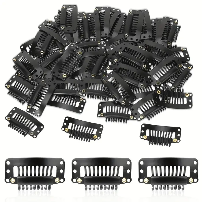 10-100 pièces Clips d'extension de cheveux outils de perruque 9 dents Clips de perruque Clips d'exte