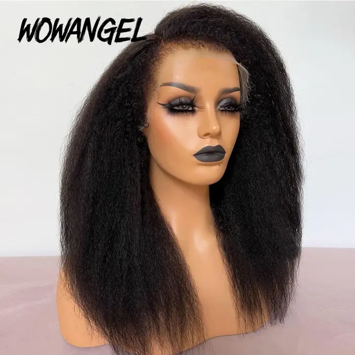 13x6 HD Lace Full Frontal 4C Kinky Baby Hair 250% / 180% Afro Kinky Straight HD Full Frontal Wig Rem