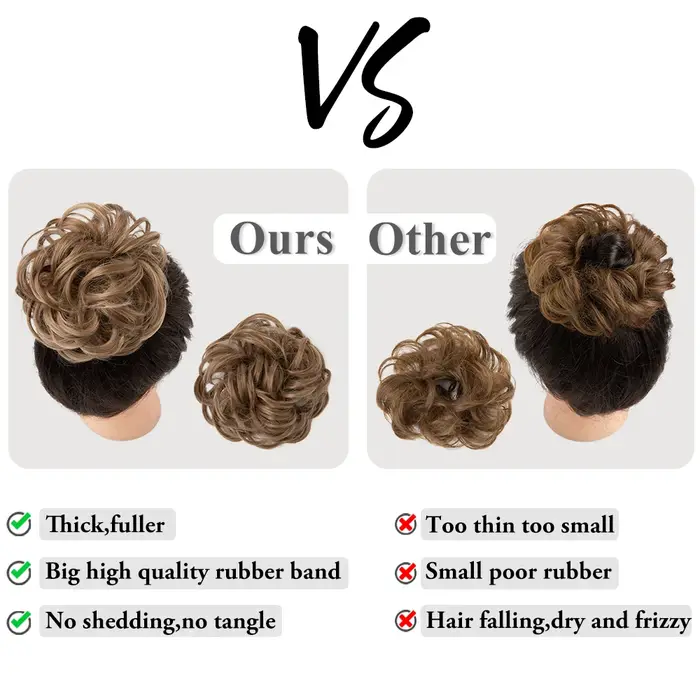 Extensions de Chignon synthétiques bouclés en désordre