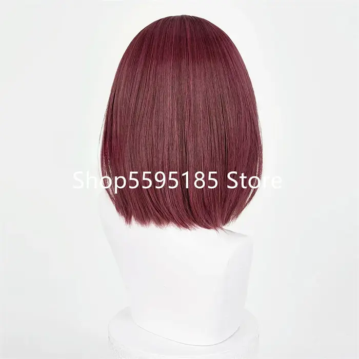 Perruque de cosplay Yamada Anime Rouge bordeaux pour femme