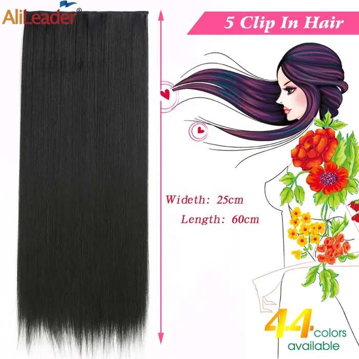 Alileader pince synthétique dans l'extension de cheveux brun