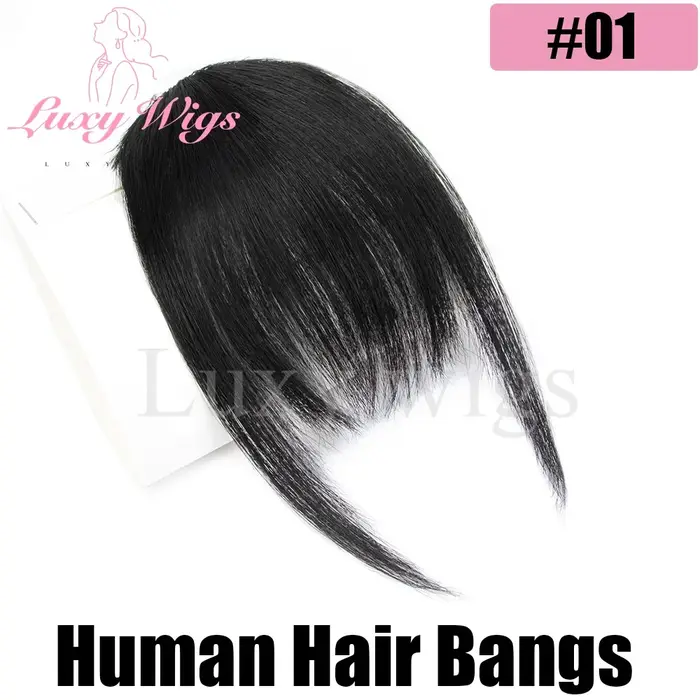 Pince à cheveux humains bruns en frange avec branches frange vaporeuse frange française pour femmes 