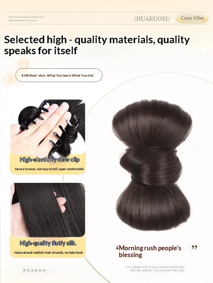 1 pièce Chignon synthétique avec pince à nœud