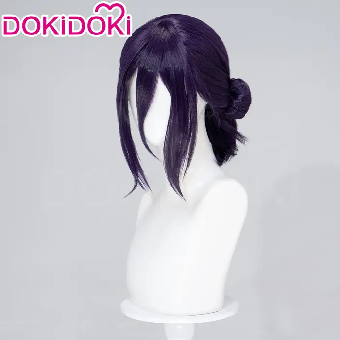 EN STOCK Rezee perruque Anime Cosplay DokiDoki femmes 35 cm cheveux violets