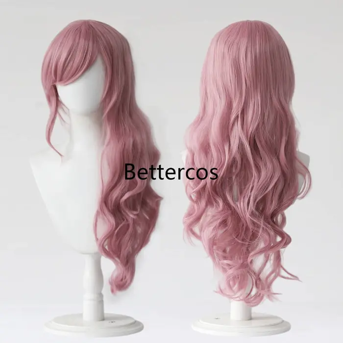 Final Fantasy FF13 Eclair Farron Lightning Cosplay perruques mixte rose longue bouclée résistant à la chaleur perruque