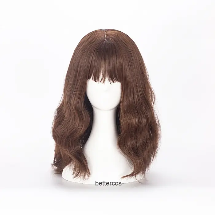 Hermione-Perruque Synthétique Bouclée et Ondulée, Cheveux Longs Brun, Bonnet, Jean Granger, Cosplay,