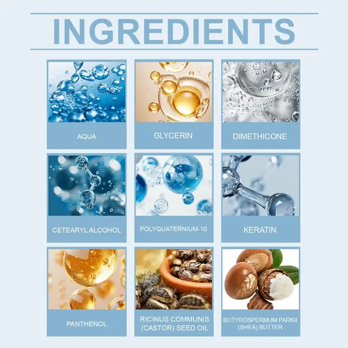 Après-shampooing sans rinçage pour cheveux secs et bouclés